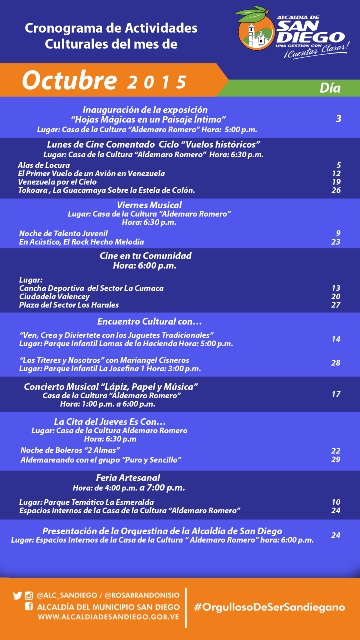 Programación cultural del mes de octubre 2015